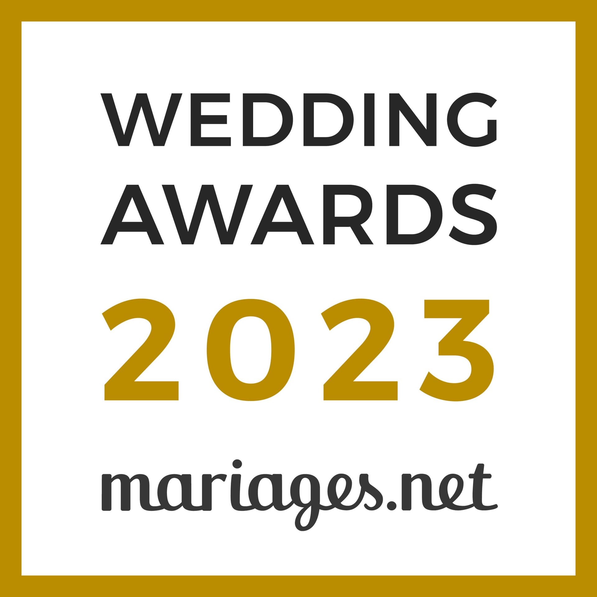 Lauréat Wedding Awards Mariages.net 2023