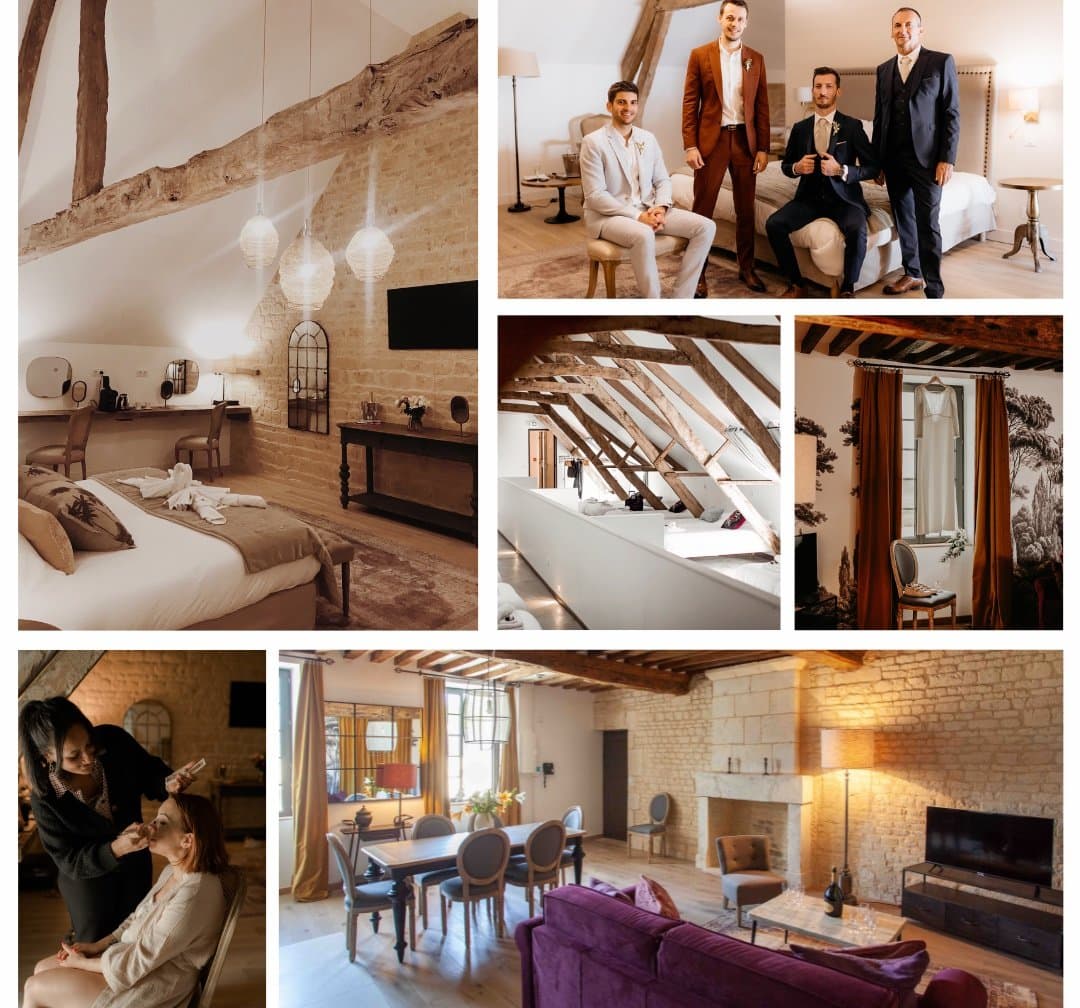 Hébergements du Domaine de la Cour des Lys — jusqu'à 72 couchages (82 à partir de janvier 2027) sur place pour un mariage avec hébergement en Normandie